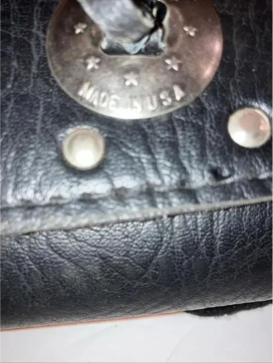VTG All American Rider Black Leather Motorcycle Tool Roll Fork Bag Saddlebag USA - Picture 4 of 9